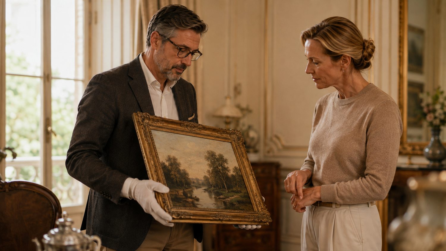 Betrachtung eines historischen Gemäldes